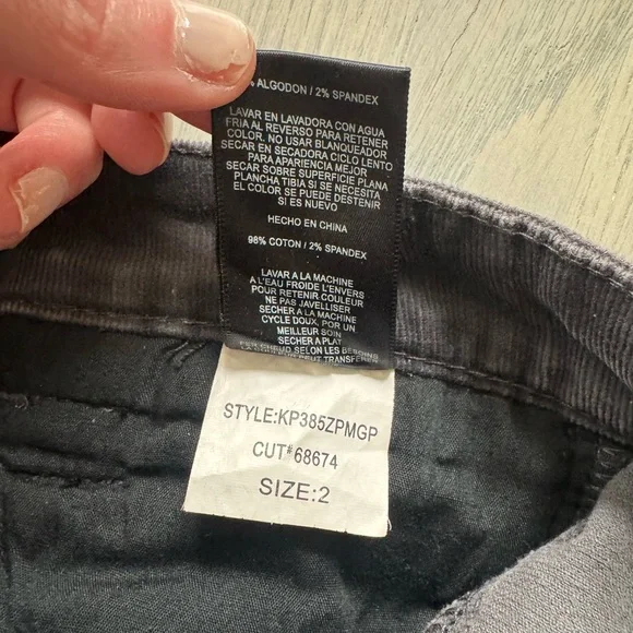 Kut from the Kloth Charcoal Cordoroy Pants - Picture 6 of 9